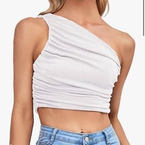 White One Shoulder Top
